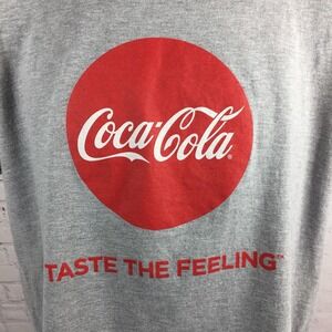 Coca-Cola Shirt Adult Large Gray Red Coke Logo Taste The Feeling SS Graphic Tee